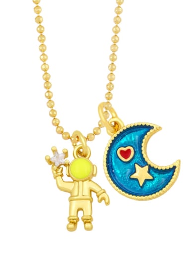 yellow Brass Enamel Star Minimalist Necklace