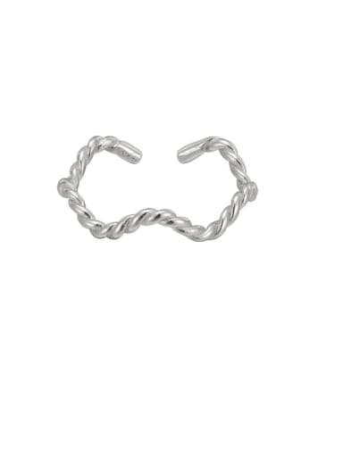 925 Sterling Silver Twist Wave Minimalist Band Ring