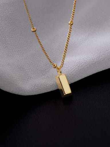 NS874  Gold 925 Sterling Silver Geometric Minimalist Necklace