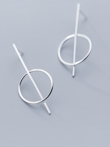 925 Sterling Silver  Minimalist Geometric Drop Earring