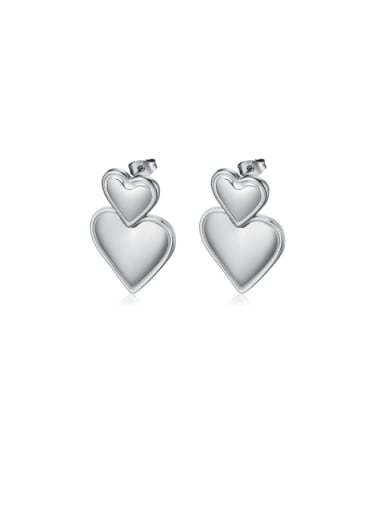 Titanium Steel Heart Minimalist Drop Earring