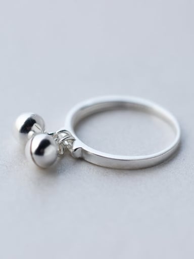 925 Sterling Silver Bead Round Minimalist Band Ring