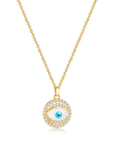 Stainless steel Cubic Zirconia Evil Eye Hip Hop Necklace