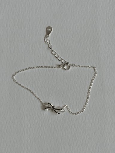 custom 925 Sterling Silver Bowknot Vintage Link Bracelet