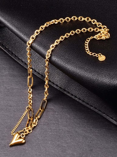 Titanium Heart Vintage hollow  chain  Necklace