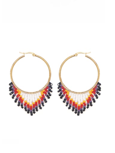 Miyuki Millet Bead Multi Color Geometric Bohemia Pure handmade Weave Earring