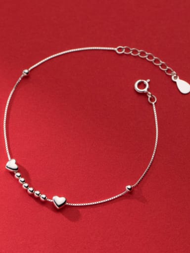 925 Sterling Silver Heart Minimalist Bracelet