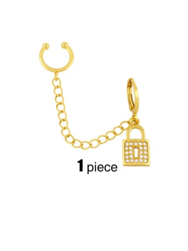 lock (Single) Brass Cubic Zirconia Tassel Vintage Single Earring