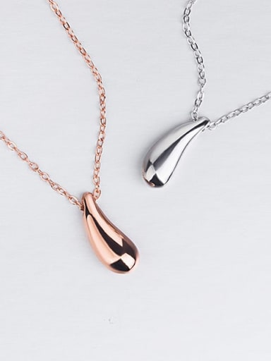 925 Sterling Silver  Smooth Water Drop Minimalist Necklace