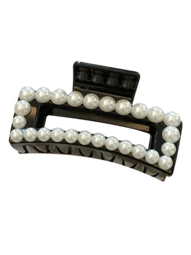 Cellulose Acetate Trend Geometric Imitation Pearl Jaw Hair Claw