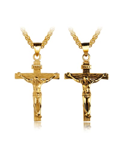 Titanium Cross Vintage Regligious pendant Necklace