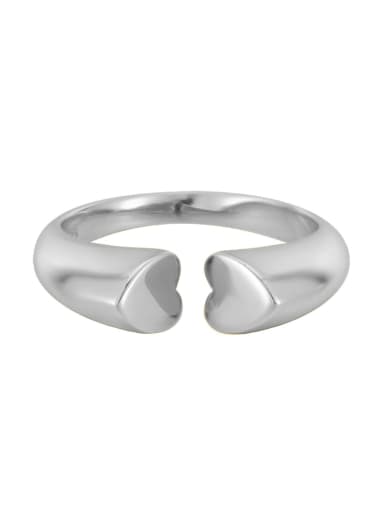 Platinum Love Smooth Face Ring 925 Sterling Silver Geometric Minimalist Band Ring