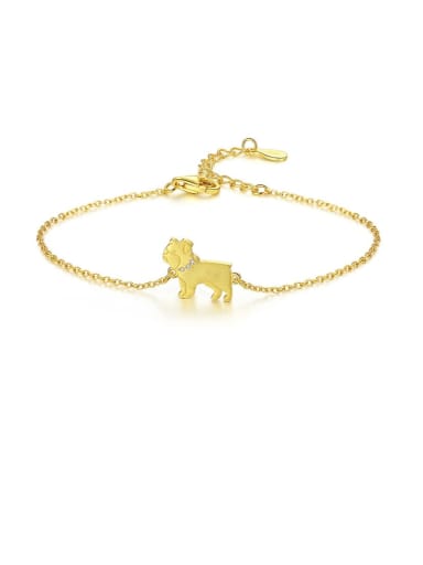 18K 12B06 925 sterling silver simple cute Dog Bracelet