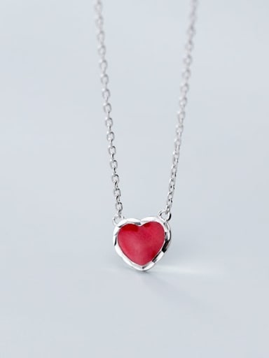 925 sterling silver Simple fashion heart pendant necklace
