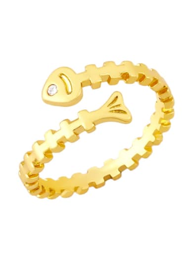 Brass Cubic Zirconia Key Minimalist Band Ring