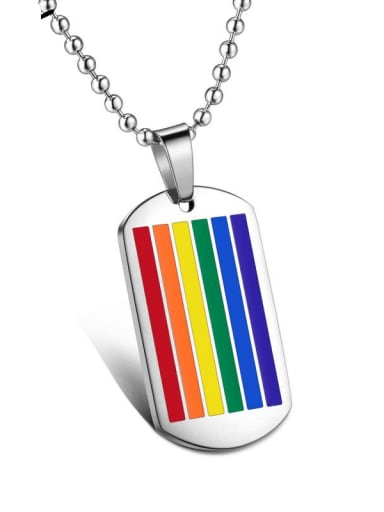 Titanium Rainbow geometry Minimalist Necklace