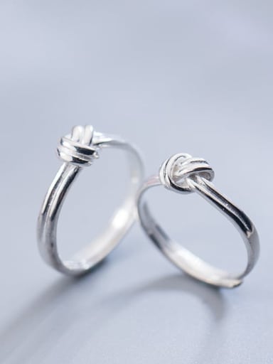 925 Sterling Silver  Minimalist knot Free Size Ring
