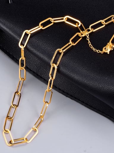 Titanium Hollow  Geometric   Chain Vintage Necklace