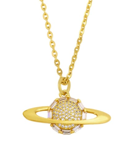 B Brass Cubic Zirconia Ball Vintage Necklace