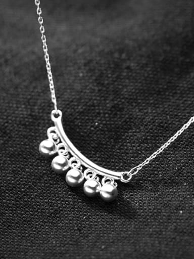 925 Sterling Silver Bead Oval Minimalist Necklace