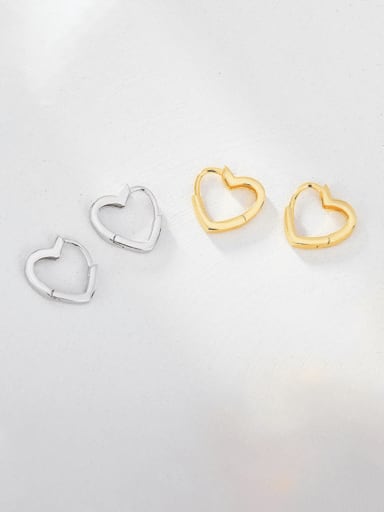 925 Sterling Silver Heart Minimalist Huggie Earring