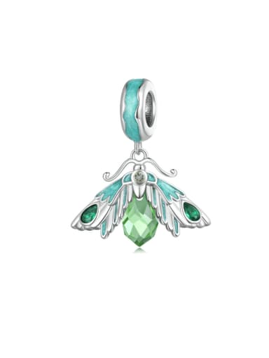 925 Sterling Silver Cubic Zirconia Cute Insect Pendant