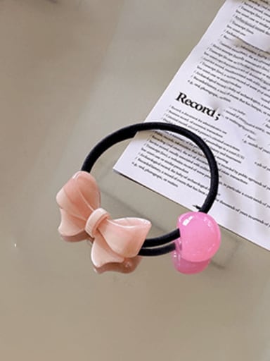 Girls' powder (with beads) 4cm Cellulose Acetate Minimalist Bowknot Multi Color Hair Rope