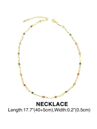 Necklace Bohemia Heart Brass Cubic Zirconia Multi Color Bracelet and Necklace Set
