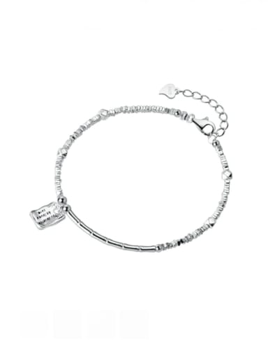 925 Sterling Silver Irregular Minimalist Beaded Bracelet