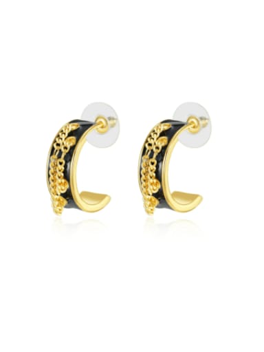 Brass Chain  Tassel Vintage Stud Earring