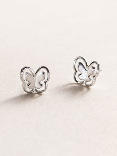 Silver 925 Sterling Silver Butterfly Cute Stud Earring