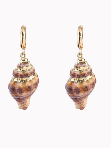 Brass Shell Irregular Bohemia Huggie Earring