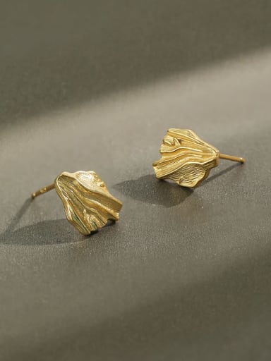 925 Sterling Silver Minimalist Simple fan shape Stud Earring