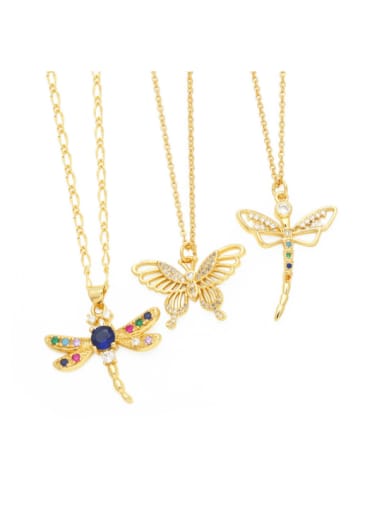 Brass Cubic Zirconia Butterfly Trend Necklace