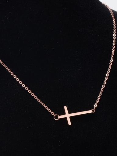 Titanium Smooth Cross Necklace