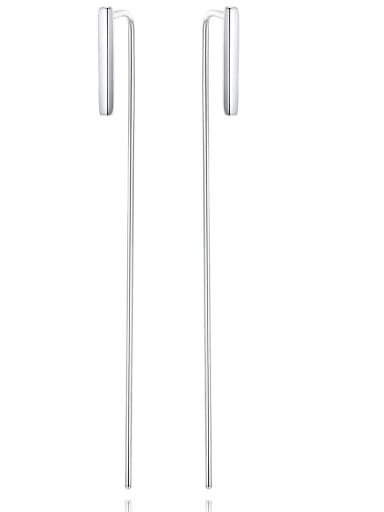 925 Sterling Silver Simple  Fashionable l Minimalist Long Ear Hook  Thread Earring