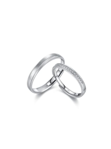 custom 925 Sterling Silver Cubic Zirconia Geometric Dainty Couple Ring