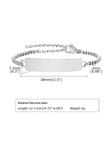 BR 1540 steel color length :12 +5CM Stainless steel Geometric Minimalist Bracelet