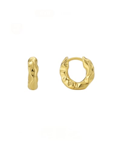 Brass  Minimalist Gold Concave Raised Face Earrings