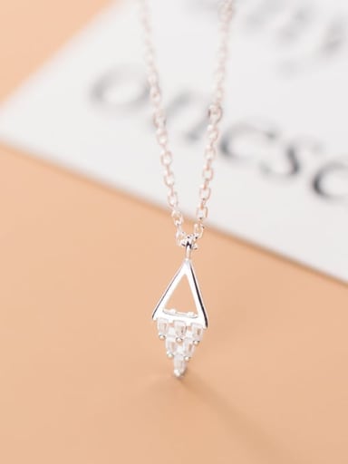 925 sterling silver simple fashion geometric Pendant Necklace