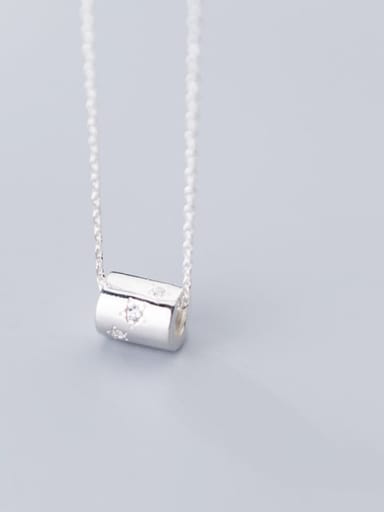 925 Sterling Silver Minimalist  fashion cylinder Necklace