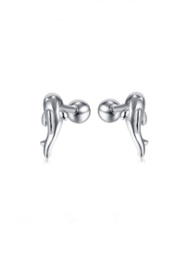 Stainless steel Dolphin Minimalist Stud Earring
