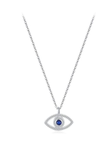 925 Sterling Silver Cubic Zirconia Evil Eye Minimalist Necklace