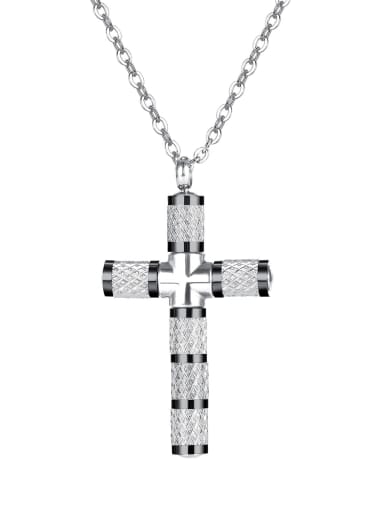 Titanium Steel Cubic Zirconia Cross Minimalist Necklace