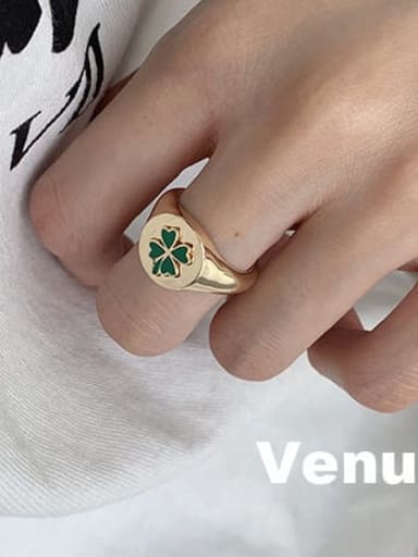 J1066 925 Sterling Silver Glass Stone Geometric Ethnic Band Ring
