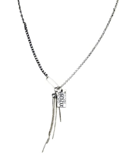 Vintage Sterling Silver With Platinum Plated Fashion Tassel pendant  Necklaces