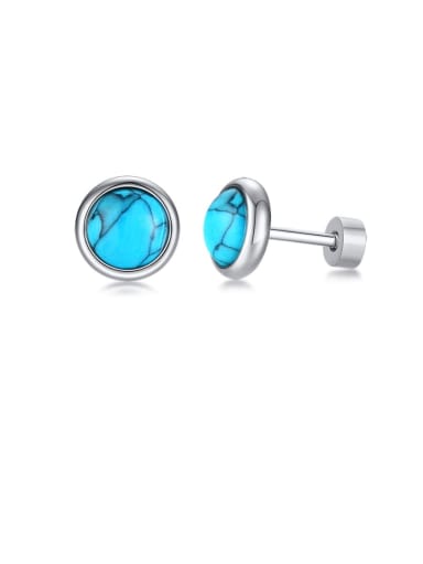 Style one 316L Surgical Steel Turquoise Round Vintage Stud Earring