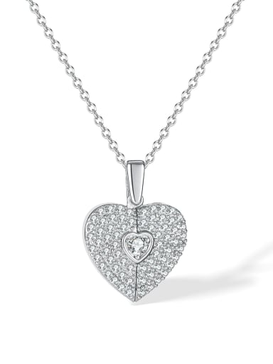 GDX121 Steel Chain Copper Pendant Steel Brass Cubic Zirconia Heart Dainty Necklace