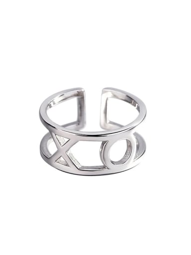 925 Sterling Silver Hollow Message Minimalist Band Ring