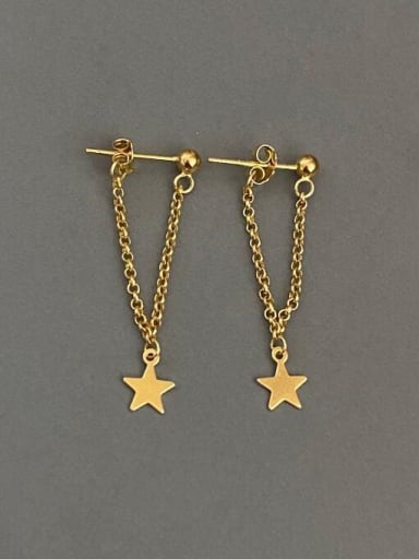 Titanium Tassel Minimalist Five-pointed star Drop Earring